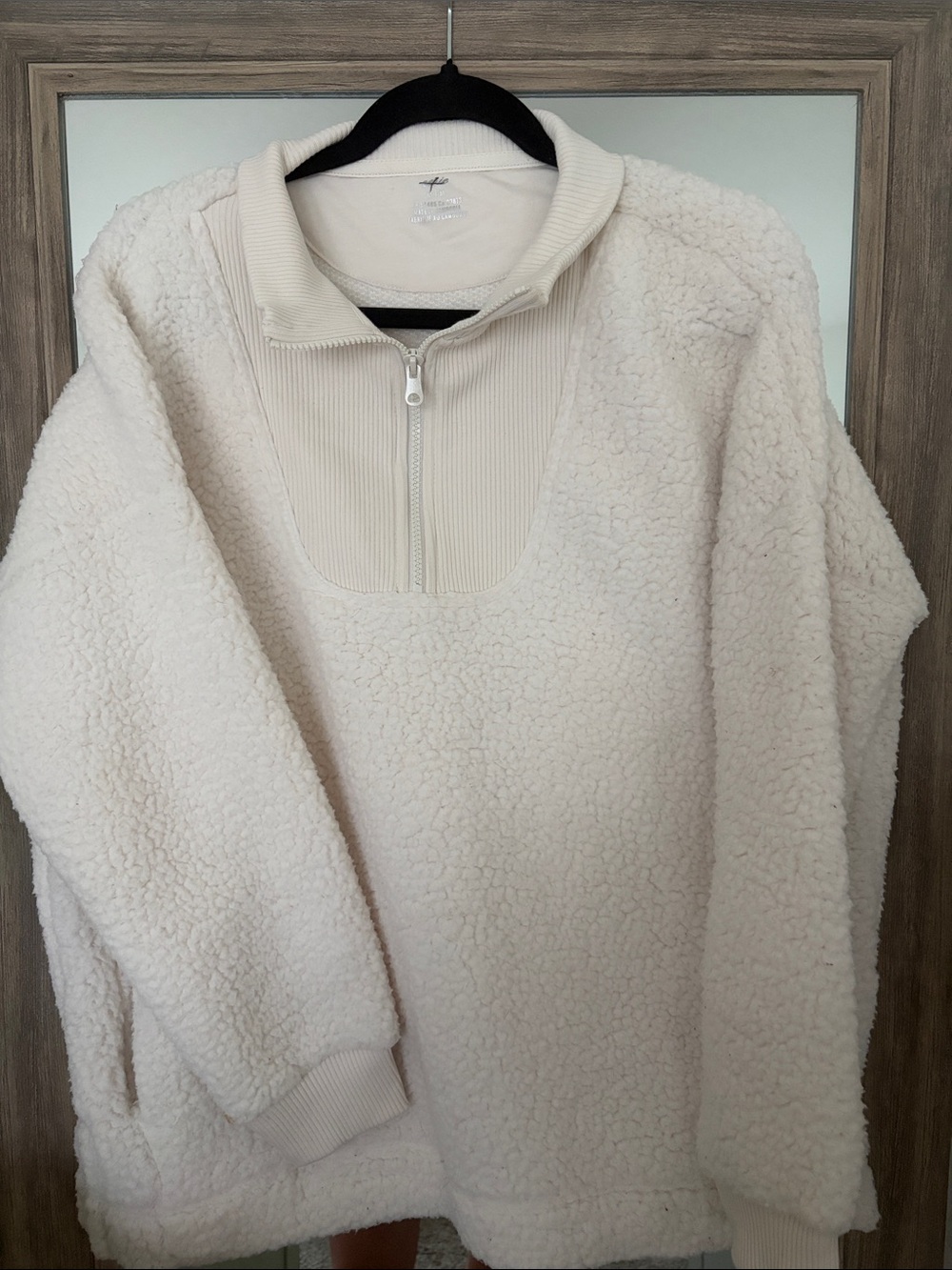 aerie Cream Half-Zip Sherpa Pullover
